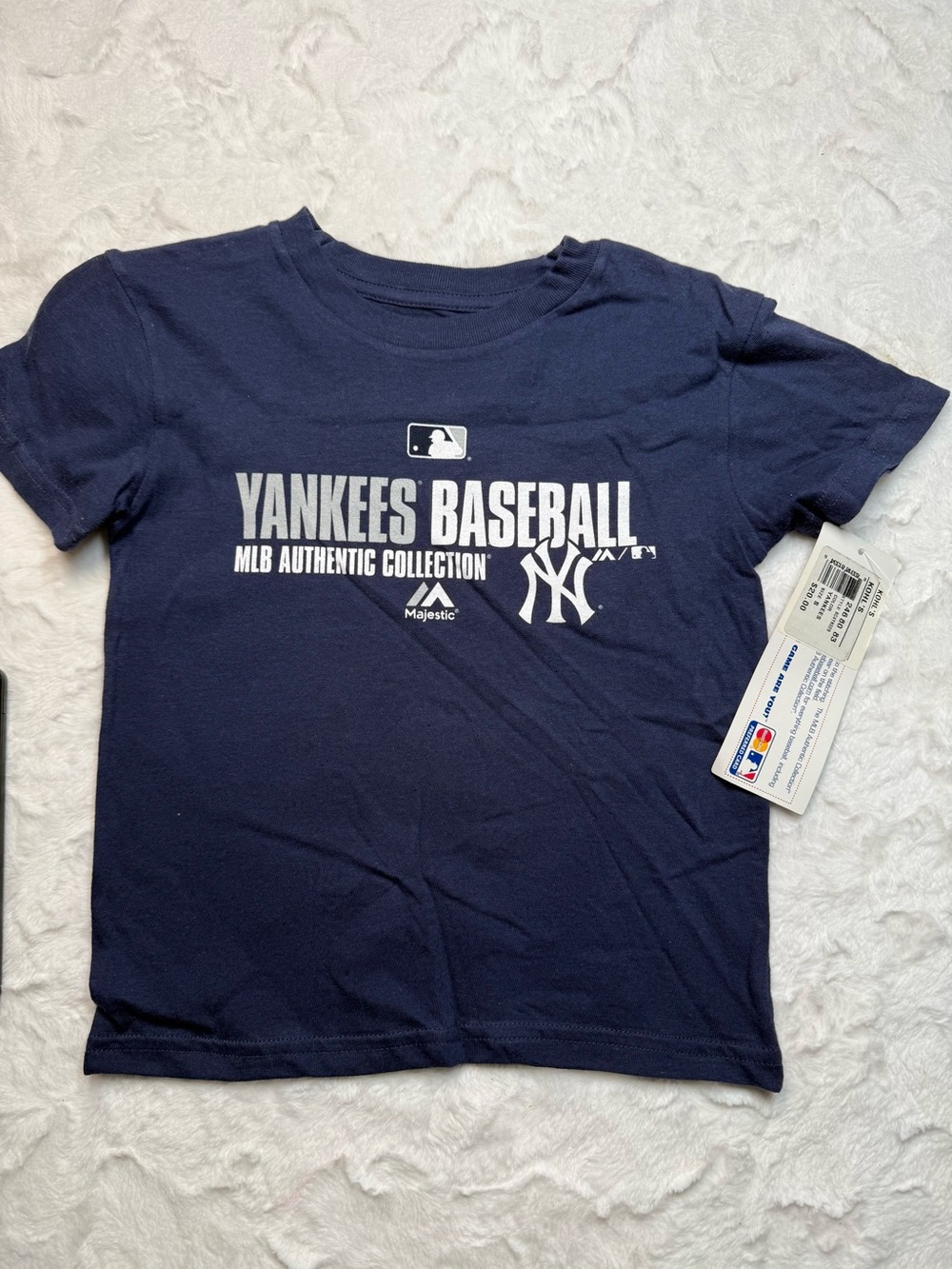 Majestic Navy Yankees Baseball Tee for Kids